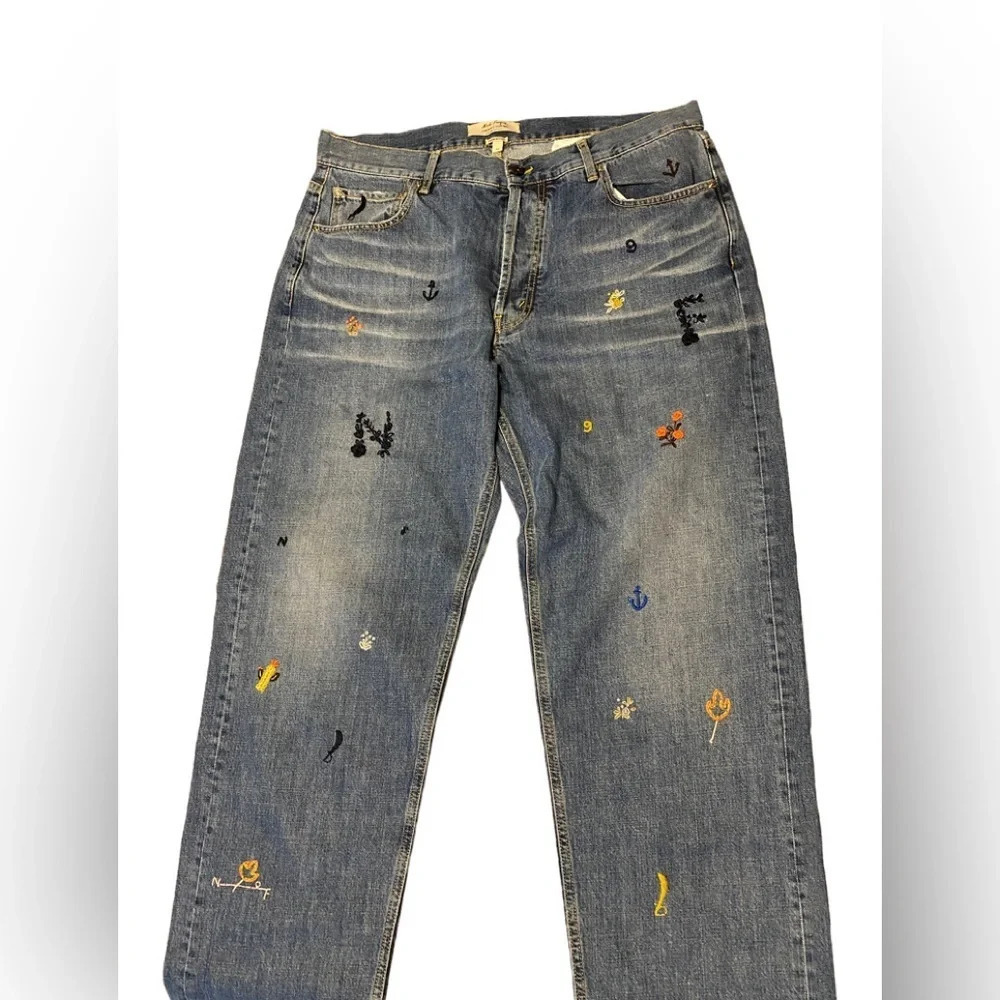 Nick Fouquet Uzzi Embroidered-motif Straight Leg Jeans - Picture 4 of 16